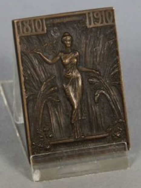 Rene Lalique Plaquette Republica De Chile Primer Centenario