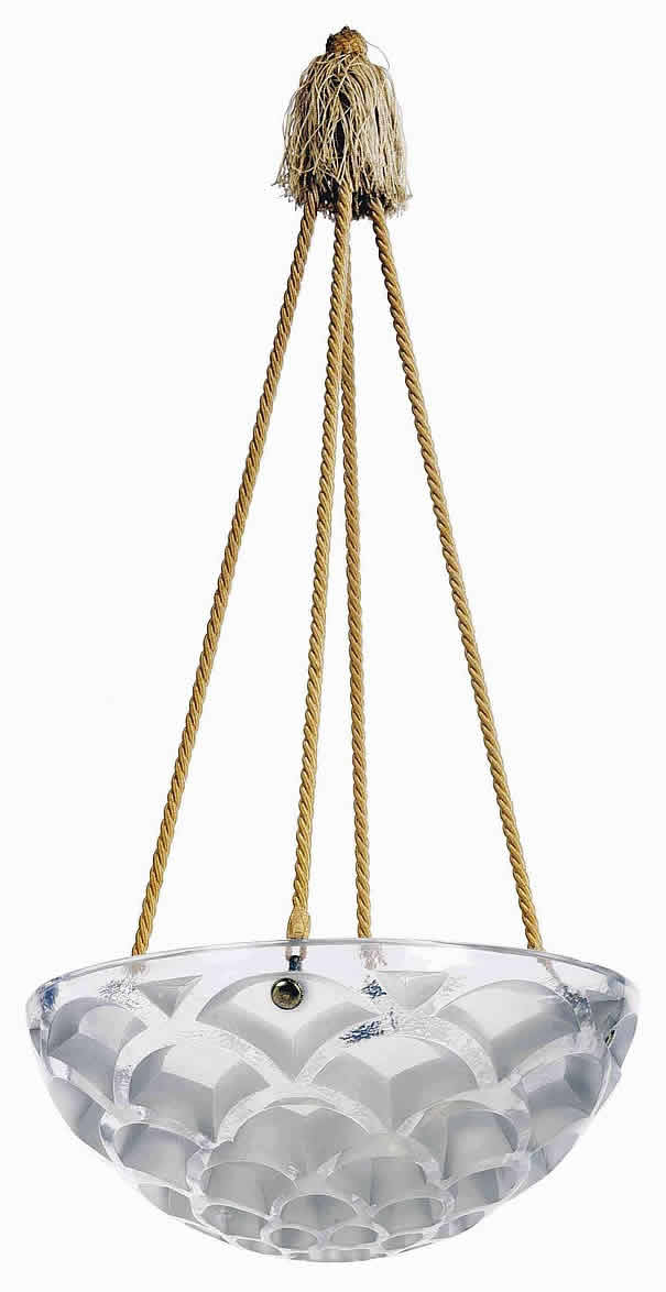 Rene Lalique Light Fixture Rinceaux