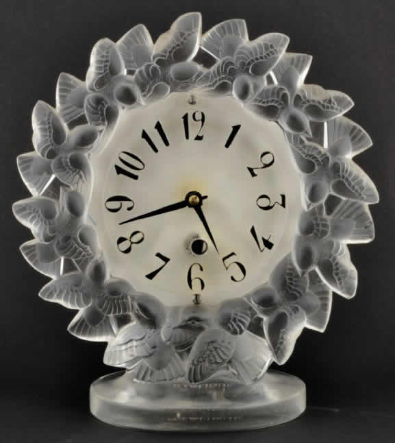 Rene Lalique Clock Roitelets