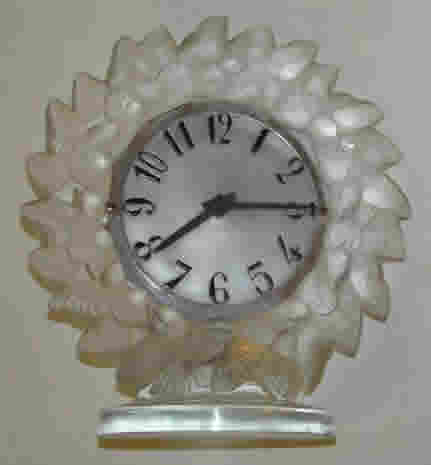 Rene Lalique Table Clock Roitelets