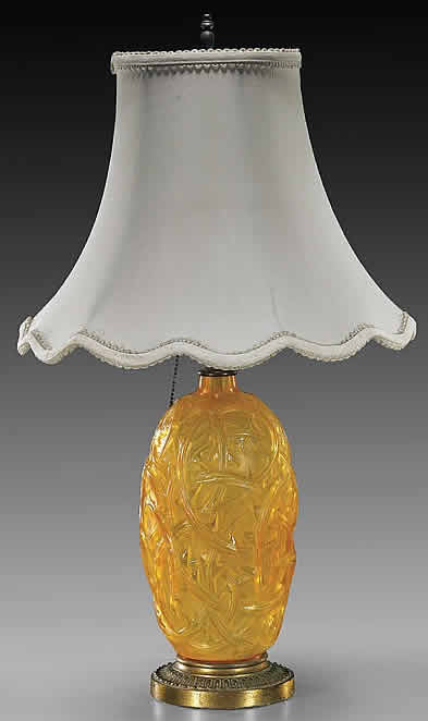 Rene Lalique Ronces Vase Lamp