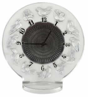 Rene Lalique Clock Rossignols