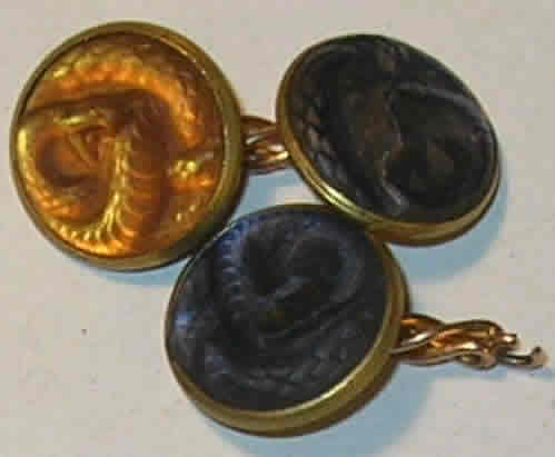 Rene Lalique Bouton De Manchettes Serpent