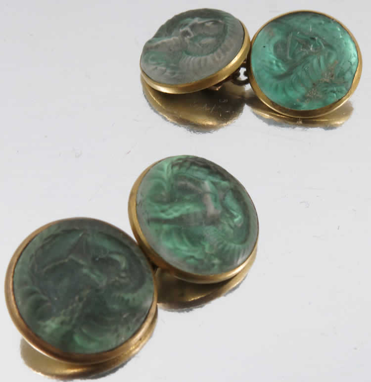 Rene Lalique Cufflink Serpent