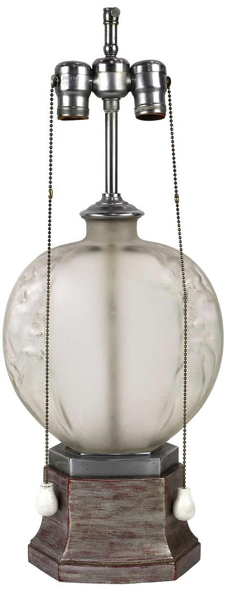 Rene Lalique Sirenes Vase Lamp