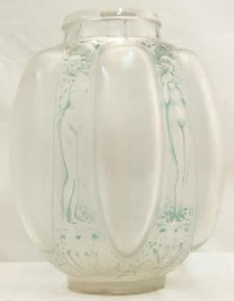 Rene Lalique Vase Six Figurines Et Masques