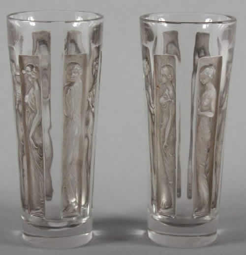 Rene Lalique Shot Glass Six Figurines