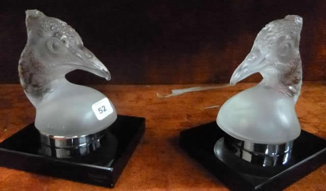 Rene Lalique Bookend Tete De Paon