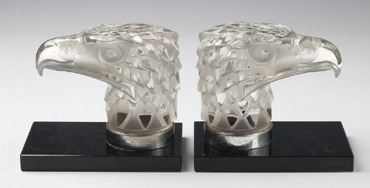 Rene Lalique Tete d'Aigle Bookend