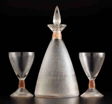 Rene Lalique Vigne Strie Decanter