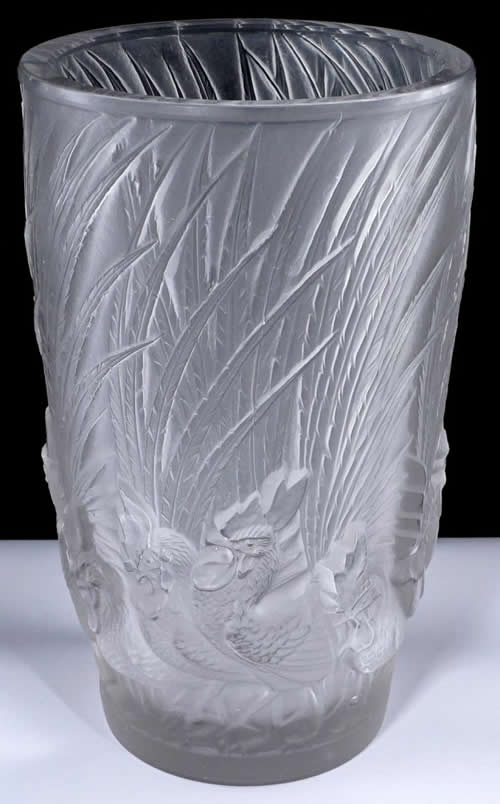 Rene Lalique Vase Coqs Et Plumes