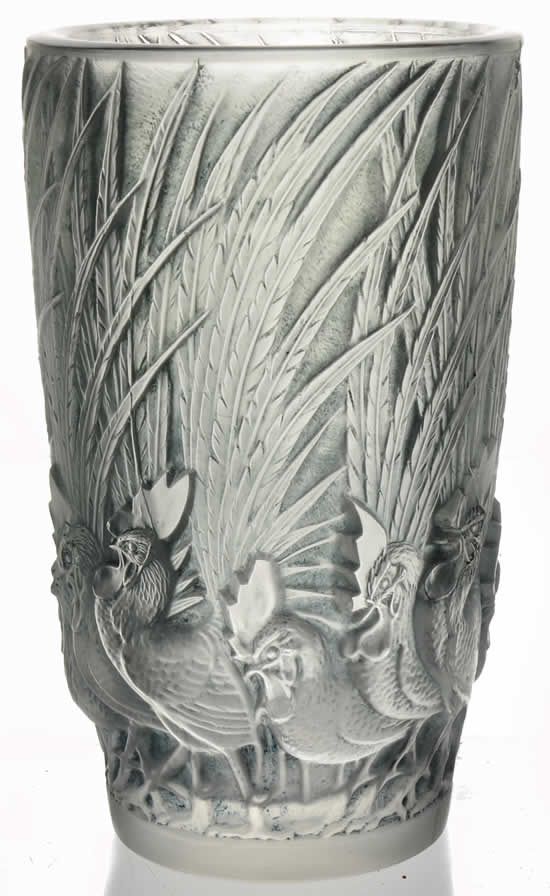Rene Lalique Vase Coqs et Plumes