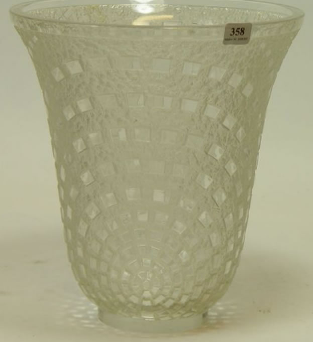 Rene Lalique Vase Damiers