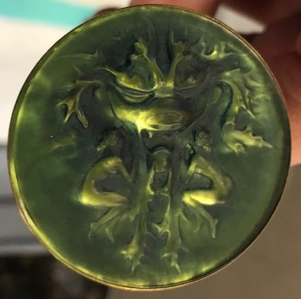 Rene Lalique Hatpin Deux Figurines Et Masque