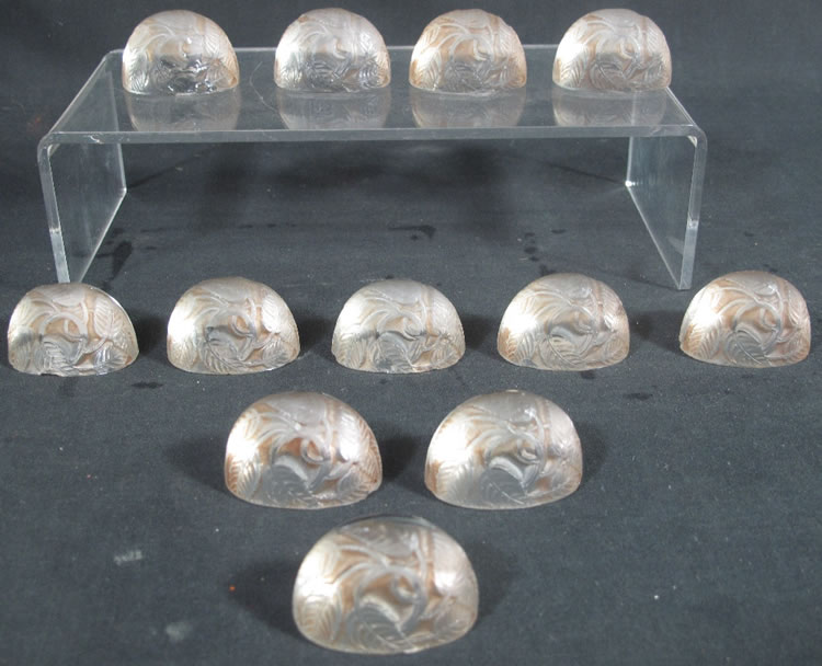 Rene Lalique Menu Holder Feuilles