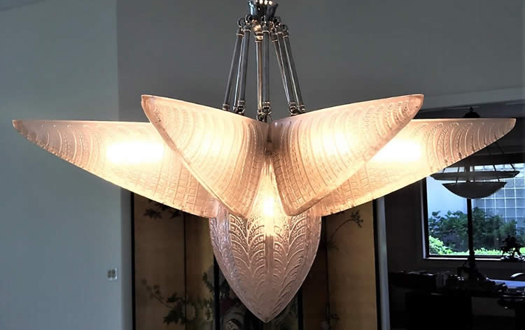 Rene Lalique Chandelier Fougeres
