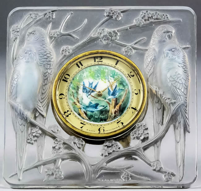 Rene Lalique Clock Inseparables
