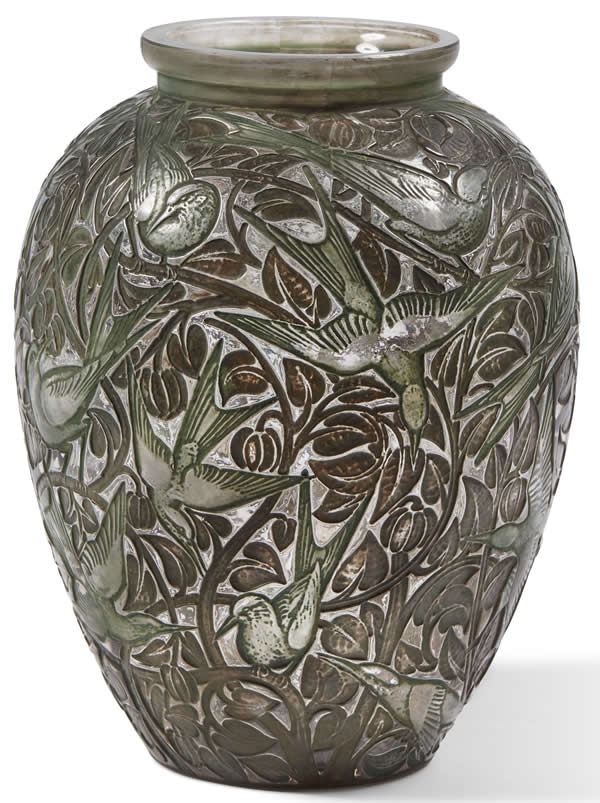 Rene Lalique Vase Martin Pecheurs