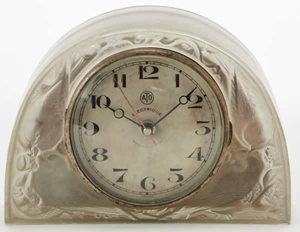 Rene Lalique Clock Moineaux
