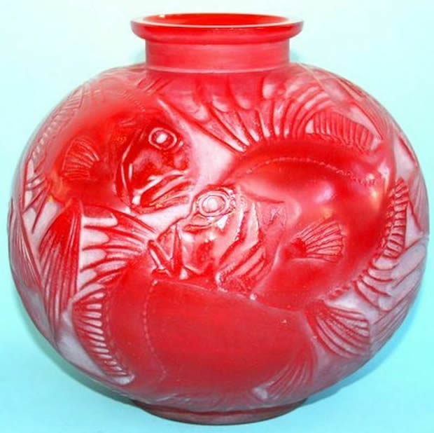 Rene Lalique Vase Poissons