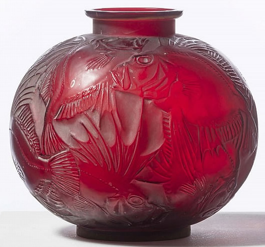 Rene Lalique Vase Poissons