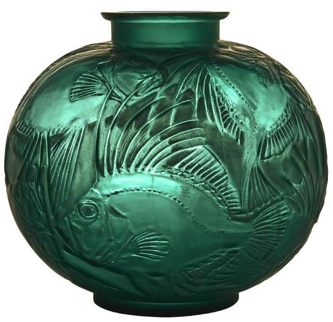 Rene Lalique Vase Poissons
