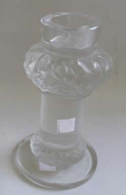 Chene Lalique France Crystal Modern Candlestick