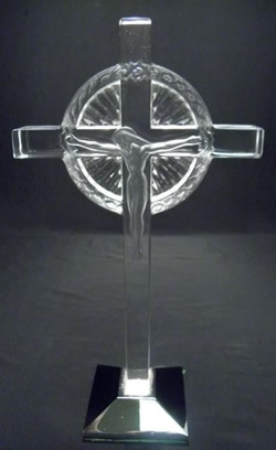 Christ Couronne Epines Lalique France Crystal Modern Statue Plaque On Base