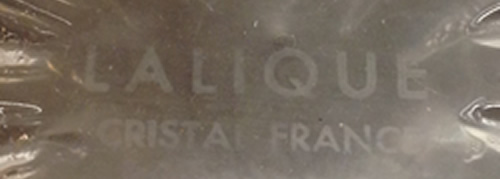 Lalique Cristal France Modern Signature On Two Straight Lines From A Chataignier Bowl