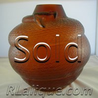 R Lalique Vase Serpent