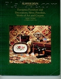 Decorative Arts - Art Nouveau - Art Deco Auction Catalogue - Book - Magazine For Sale: European Furniture and Decorations, Silver, Porcelain, Works of Art amd Carpets, Sotheby's, New York, October 14 and 15, 1987: A Post War Auction Catalog - Book - Magazine Decorative Arts - Art Nouveau - Art Deco Auction Catalogue - Book - Magazine For Sale: European Furniture and Decorations, Silver, Porcelain, Works of Art amd Carpets, Sotheby's, New York, October 14 and 15, 1987: A Post War Auction Catalog - Book - Magazine