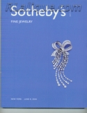 Decorative Arts - Art Nouveau - Art Deco Auction Catalogue - Book - Magazine For Sale: Fine Jewelry, Sothebys, New York, June 8, 2004: A Post War Auction Catalog - Book - Magazine Decorative Arts - Art Nouveau - Art Deco Auction Catalogue - Book - Magazine For Sale: Fine Jewelry, Sothebys, New York, June 8, 2004: A Post War Auction Catalog - Book - Magazine
