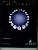 Decorative Arts - Art Nouveau - Art Deco Auction Catalogue - Book - Magazine For Sale: Magnificent Jewels, Christie's New York, April 21, 1993: A Post War Auction Catalog - Book - Magazine Decorative Arts - Art Nouveau - Art Deco Auction Catalogue - Book - Magazine For Sale: Magnificent Jewels, Christie's New York, April 21, 1993: A Post War Auction Catalog - Book - Magazine