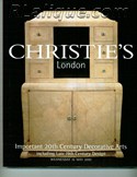 Decorative Arts - Art Nouveau - Art Deco Auction Catalogue - Book - Magazine For Sale: Christie's London Important 20th Century Decorative Arts including Late 19th Century Design Wednesday 16 May 2001: A Post War Auction Catalog - Book - Magazine Decorative Arts - Art Nouveau - Art Deco Auction Catalogue - Book - Magazine For Sale: Christie's London Important 20th Century Decorative Arts including Late 19th Century Design Wednesday 16 May 2001: A Post War Auction Catalog - Book - Magazine