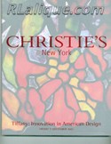 Decorative Arts - Art Nouveau - Art Deco Auction Catalogue - Book - Magazine For Sale: Christie's New York Tiffany: Innovation in American Design Friday 7 December 2001: A Post War Auction Catalog - Book - Magazine Decorative Arts - Art Nouveau - Art Deco Auction Catalogue - Book - Magazine For Sale: Christie's New York Tiffany: Innovation in American Design Friday 7 December 2001: A Post War Auction Catalog - Book - Magazine