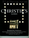 Decorative Arts - Art Nouveau - Art Deco Auction Catalogue - Book - Magazine For Sale: Christie's London Designed by Architects Important Works by Charles Rennie Mackintosh and Others From an International Private Collection Wednesday November 2002: A Post War Auction Catalog - Book - Magazine Decorative Arts - Art Nouveau - Art Deco Auction Catalogue - Book - Magazine For Sale: Christie's London Designed by Architects Important Works by Charles Rennie Mackintosh and Others From an International Private Collection Wednesday November 2002: A Post War Auction Catalog - Book - Magazine
