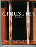 Decorative Arts - Art Nouveau - Art Deco Auction Catalogue - Book - Magazine For Sale: Christie's London Important 20th Century Decorative Arts Thursday 11 May 2000: A Post War Auction Catalog - Book - Magazine Decorative Arts - Art Nouveau - Art Deco Auction Catalogue - Book - Magazine For Sale: Christie's London Important 20th Century Decorative Arts Thursday 11 May 2000: A Post War Auction Catalog - Book - Magazine