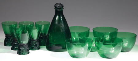 Rene Lalique Marienthal Forest Green Tableware Set Rene Lalique Marienthal Forest Green Tableware Set