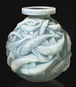 Rene Lalique Vase Salmonides in Opalescent Glass