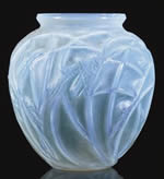 Rene Lalique Vase Sauterelles in Opalescent Glass
