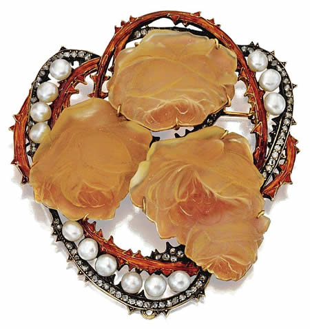 Rene Lalique Jewelry Brooch Roses Rene Lalique Jewelry Brooch Roses