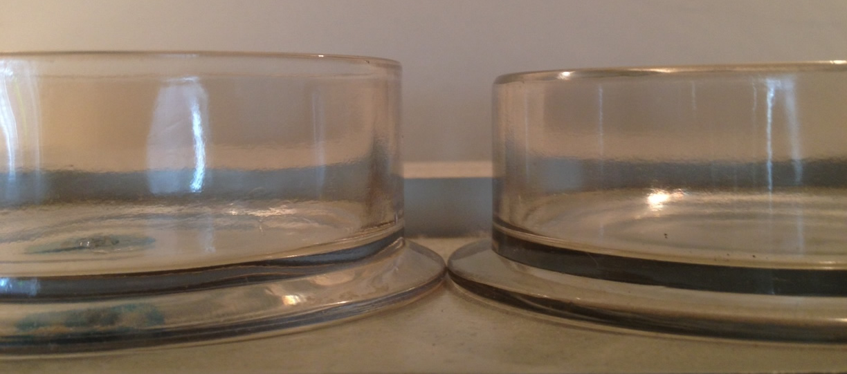 Rene Lalique Gui and Genevieve Box Bottoms: Gui on Right and Shorter Rene Lalique Gui and Genevieve Box Bottoms: Gui on Right and Shorter